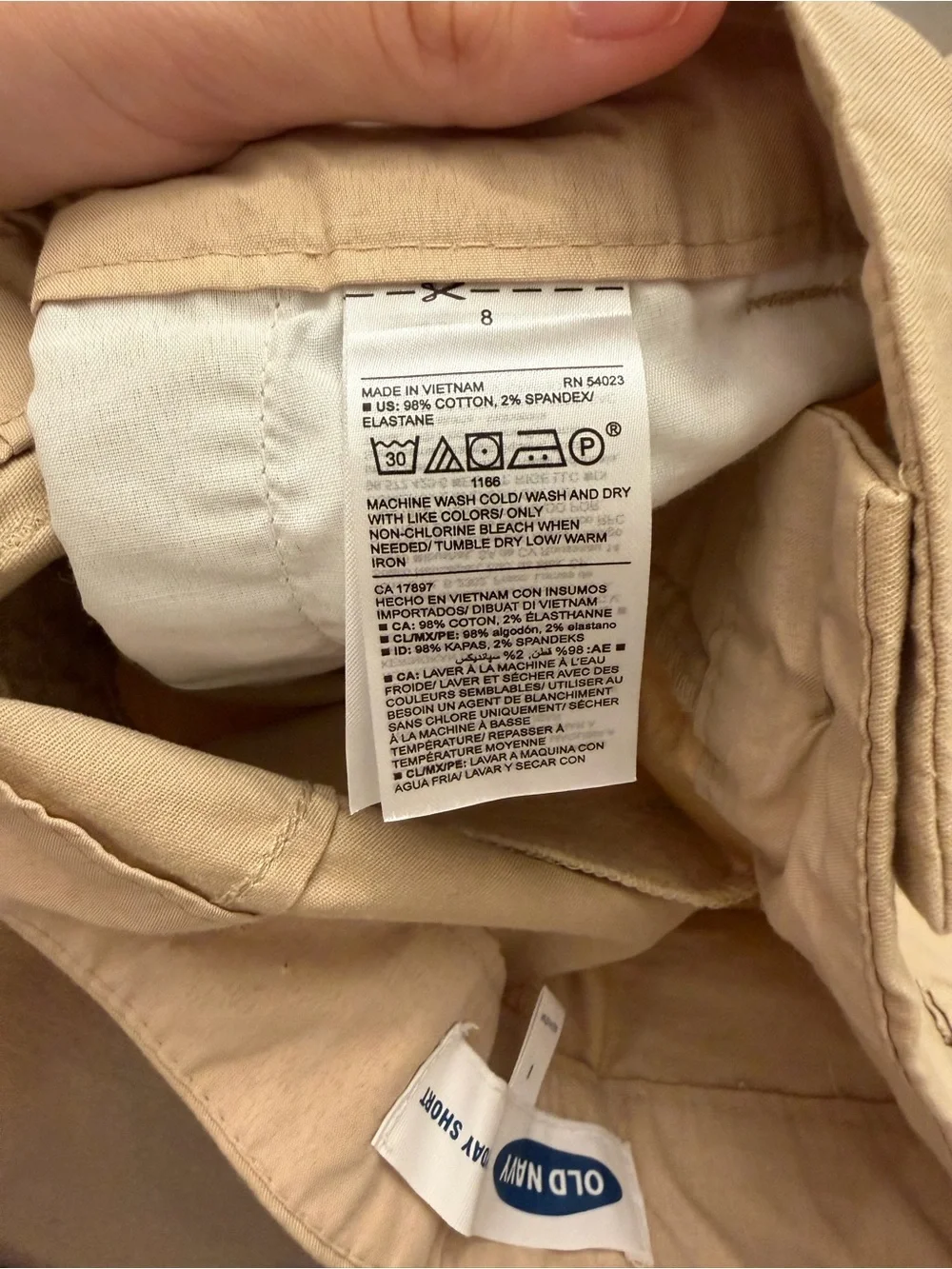 Old Navy Women’s Everyday Chino Shorts Size 8 Khaki Beige